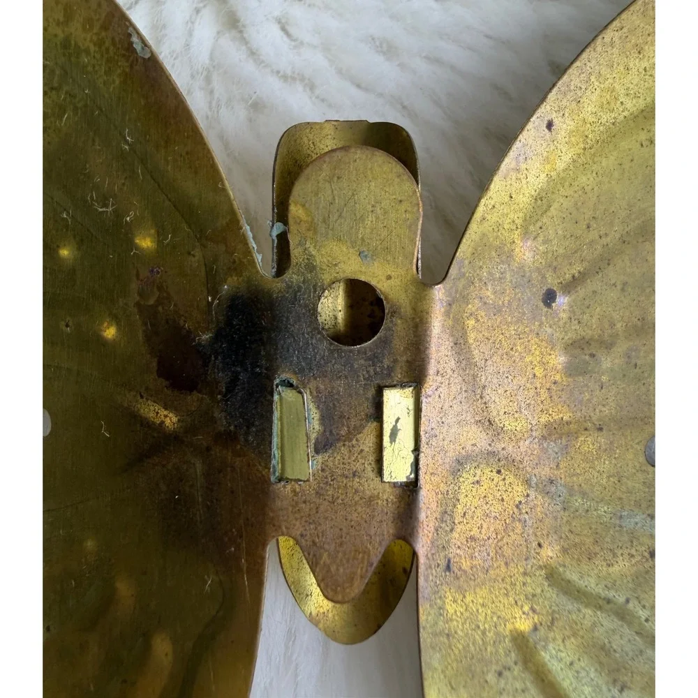 VTG Brass Butterfly Wall Art Set of 4 Mid Century Modern Gold Metal Decor Garden